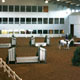 large indoor arena set up for hunter clinic
