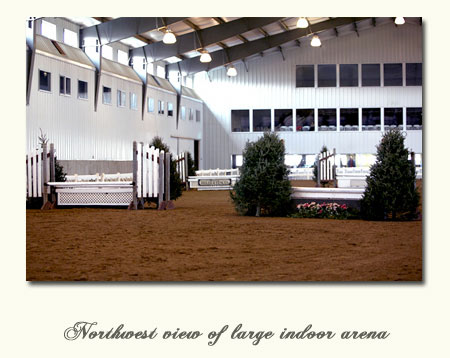 Northwest view of large indoor arena